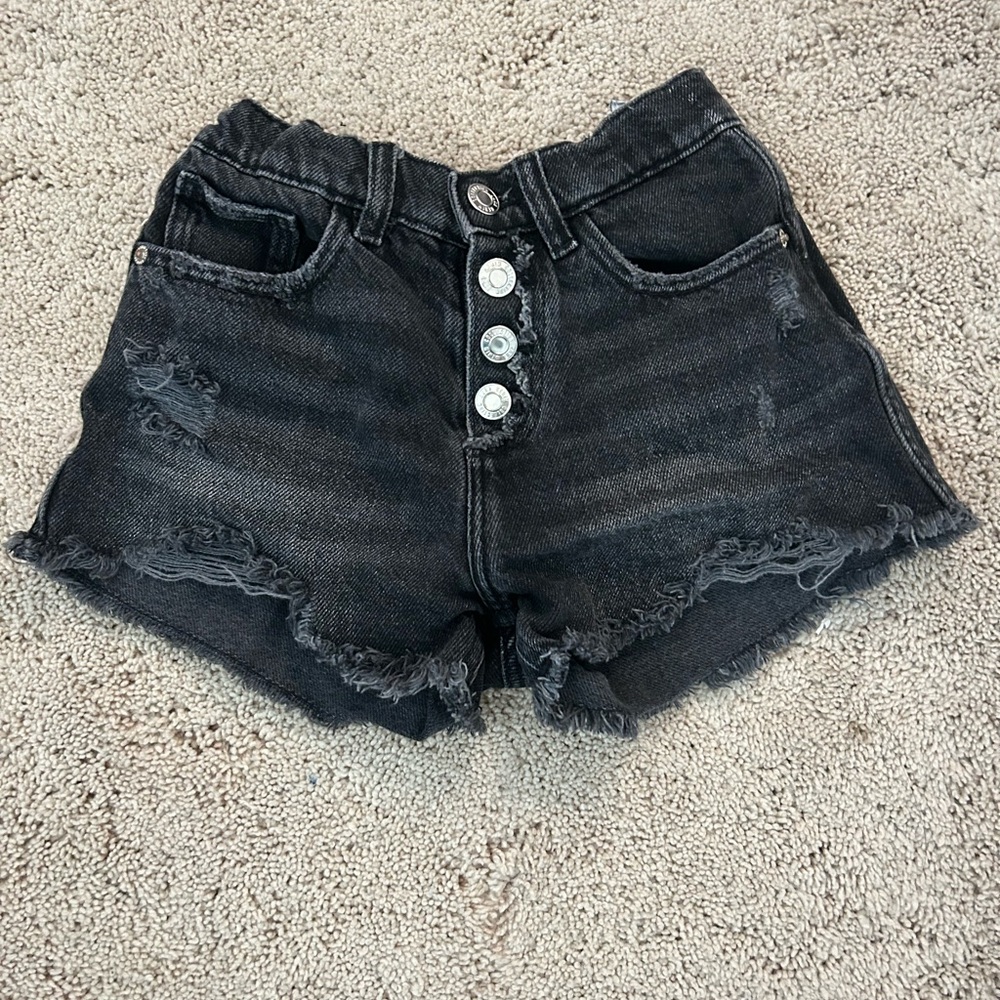 Zara black denim shorts. Girls size 8